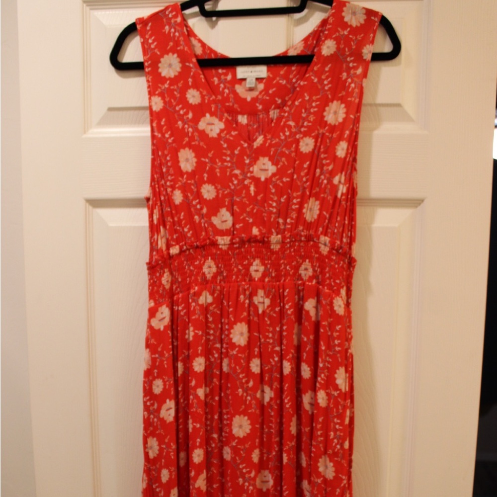 Women’s LUCKY BRAND red laurel floral dress size Large